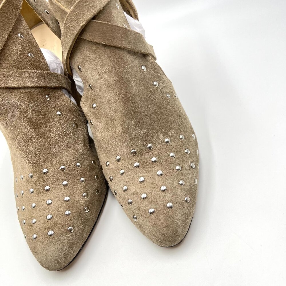 Navyboot Womens Size 38 EU Beige Greige Taupe Suede Leather Heels Shooties Shoes - Picture 4 of 11